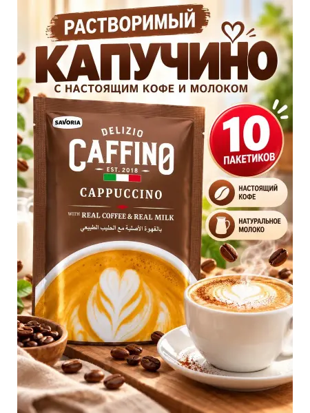 КАФФИНО Кофе 3 в 1 в пакетиках капучино Индонезия