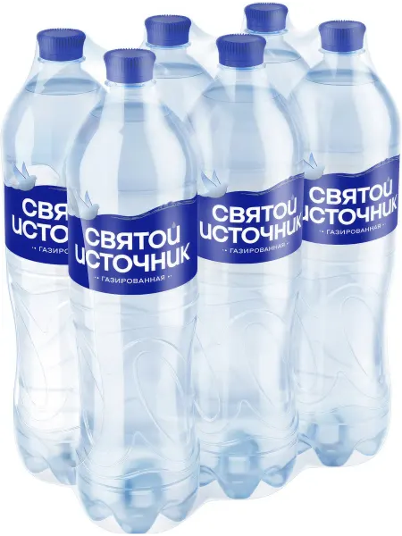 Вода Святой Источник питьевая газированная, 1.5л x 6