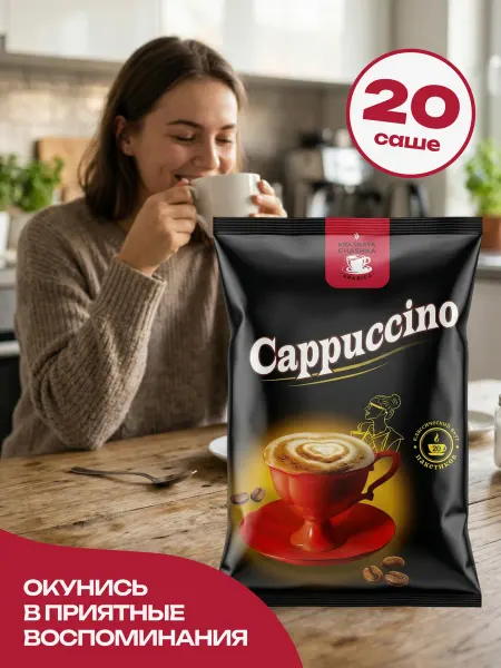 КРАСНАЯ ЧАШКА Кофе растворимый 3в1 Капучино 20 шт по 25гр