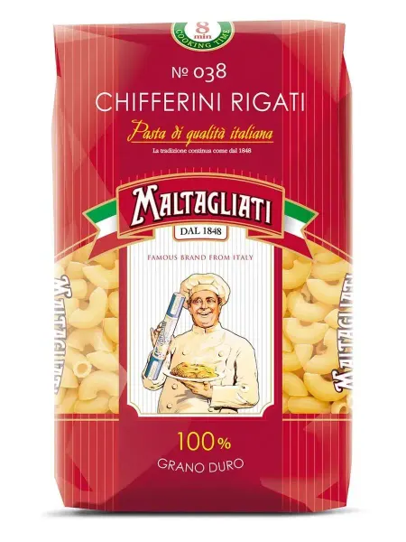 Maltagliati Макароны из твердых сортов пшеницы Рожки 450г, 4шт