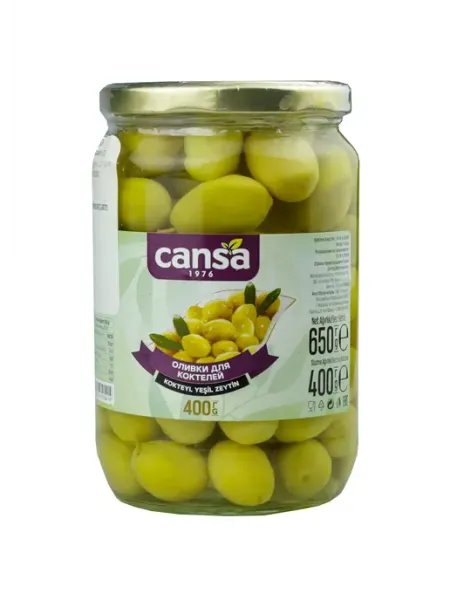 Cansa Оливки для коктейлей, Kokteyl yesil zeytin, 650гр