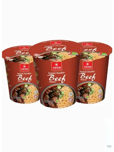 Vifon Пшеничная лапша со вкусом говядины (стакан) 60 гр. - 3 шт