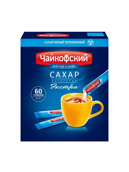 ЧАЙКОФСКИЙ Сахар белый кристаллический порционный, «Чайкофский», в