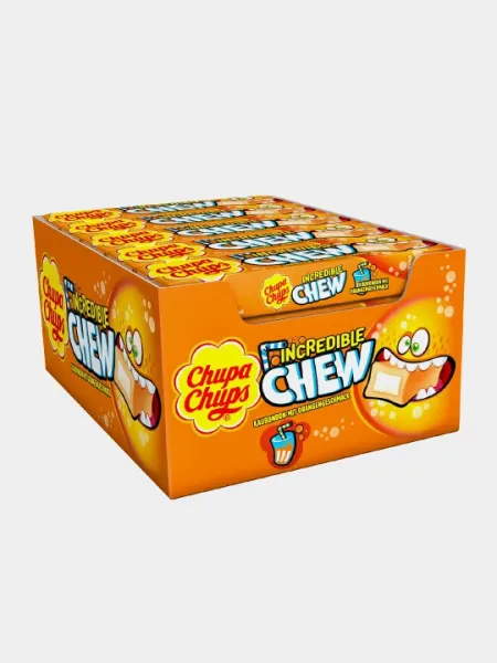 Жевательные конфеты Chupa Chups Incredible Chew Апельсин, 47 г, 12 шт