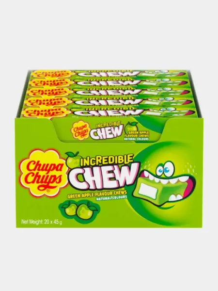 Жевательные конфеты Chupa Chups Incredible Chew Яблоко, 47 г, 12 шт