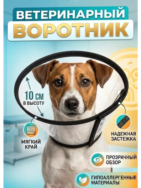 Avita group Защитный воротник ветеринарный для собак, высота 10 см