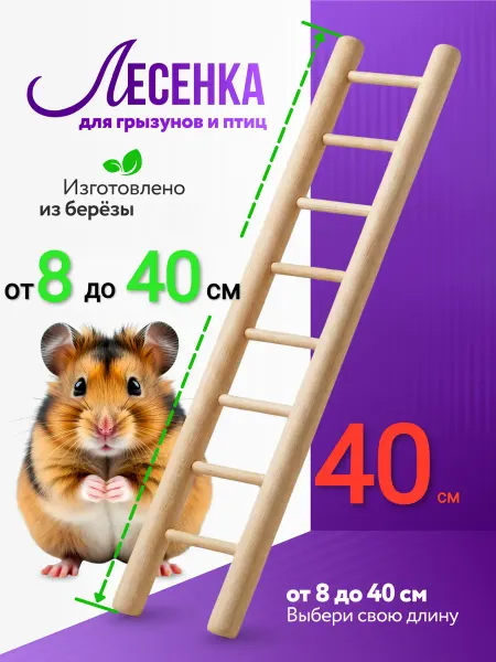 SK62 Лесенка для грызунов 40 см "Стандарт"