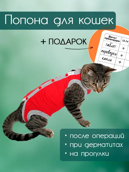 Leksi Pet Попона для кошек послеоперационная