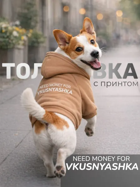 Толстовка худи для животных с принтом