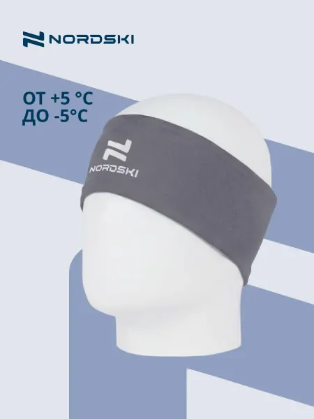 NORDSKI Повязка на голову спортивная для бега лыж до -5°С Core