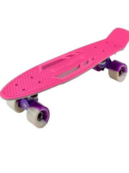 Скейтборд пластиковый Shark 22 pink white