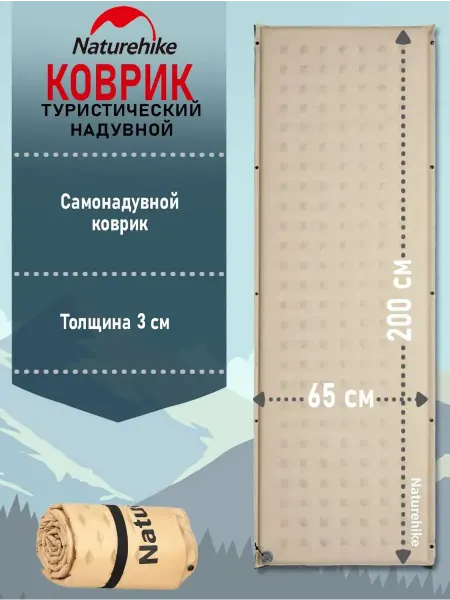 Naturehike Коврик туристический самонадувающийся складной