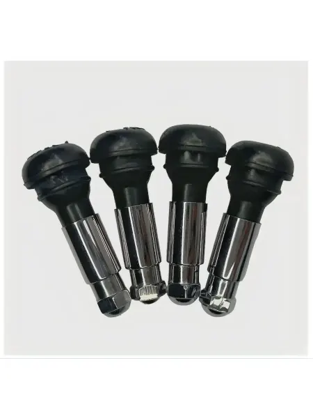 Резиновый вентиль 48 мм с хром. насадкой и колпачком (4шт)
