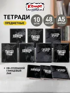 Тетради предметные 48 листов в клетку и линейку, набор 10 шт
