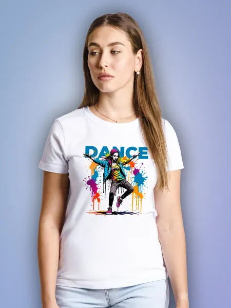 Aika "Яркость и стиль в спорте" Футболка "Современные танцы" с надписью "Dance"