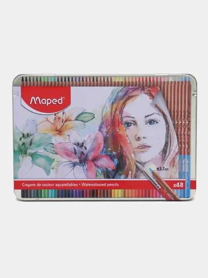 Акварельные карандаши Artist 48 цветов — яркие, мягкие, с эффектом акварели. 832448
