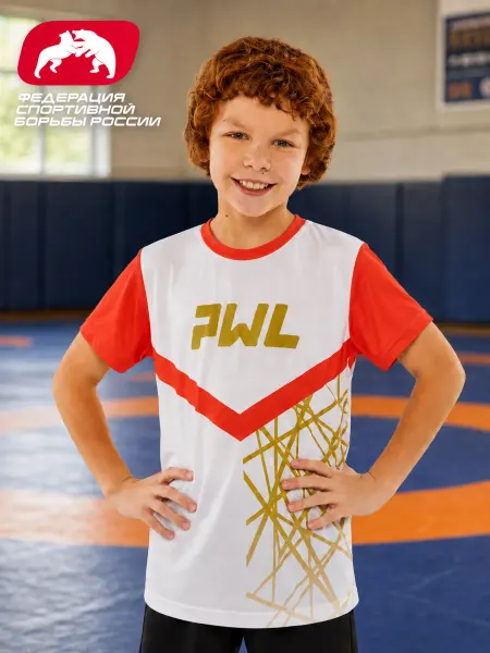 PWL Черная футболка спортивная для тренировок для детей