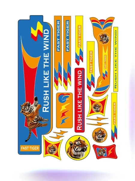 Top Stickers Наклейка на велосипед для мальчика с Тигром