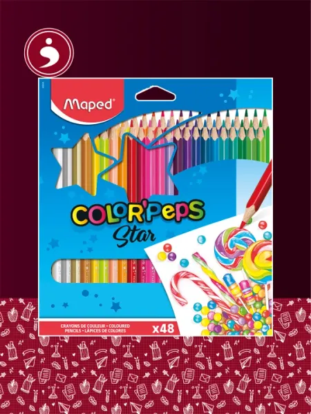 Карандаши цветные повышенной прочности Maped (48 Color'Peps)