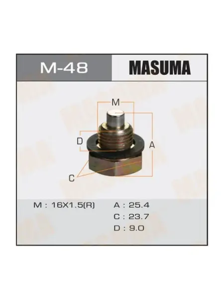 MASUMA Болт маслосливной с магнитом M-48 Daihatsu Applause