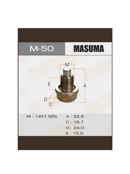 MASUMA Болт маслосливной С МАГНИТОМ 14х1.5mm-1 шт-MAZDA 323 626