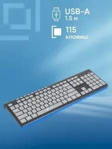 Клавиатура Оклик 480M black/grey USB slim Multimedia