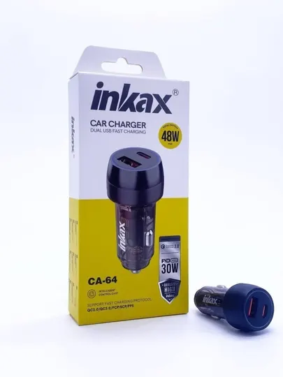 Автомобильное зарядное устройство Inkax CA-64, 48W, USB + Type-C, быстрая зарядка