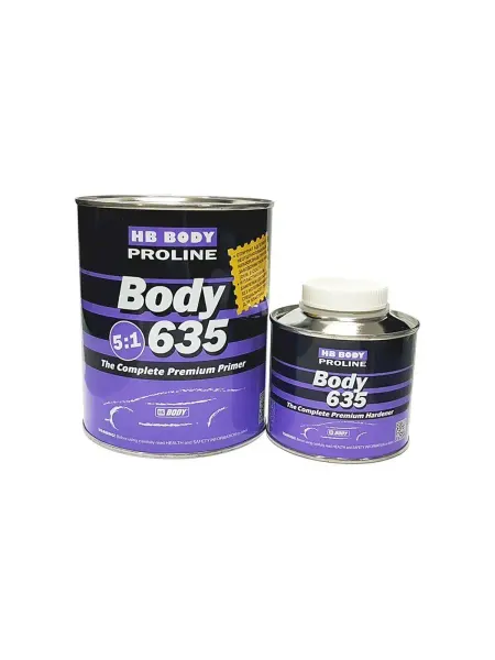 HB BODY Грунт автомобильный Body 635 Premium белый 0,8 + 0,16 л