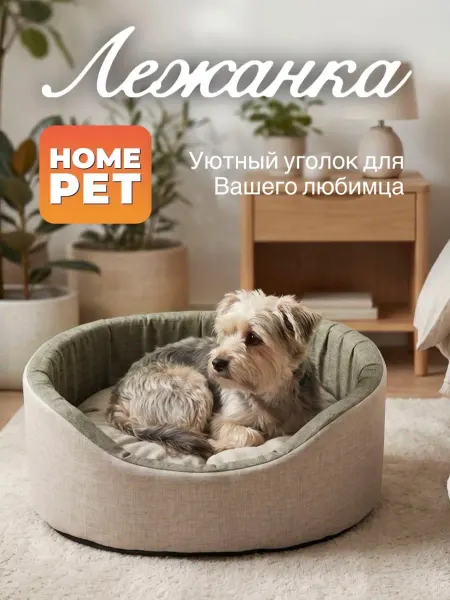 HomePet Лежанка для кошек и собак мелких и средних пород, 49х43х17см