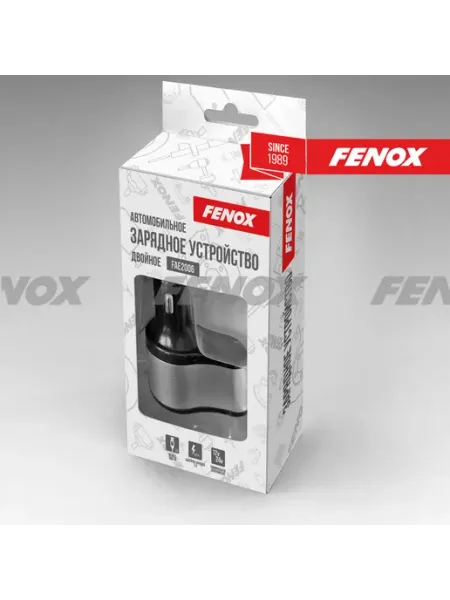 FENOX Автомобильная зарядка двойная 5.7*9.5 см FAE2006