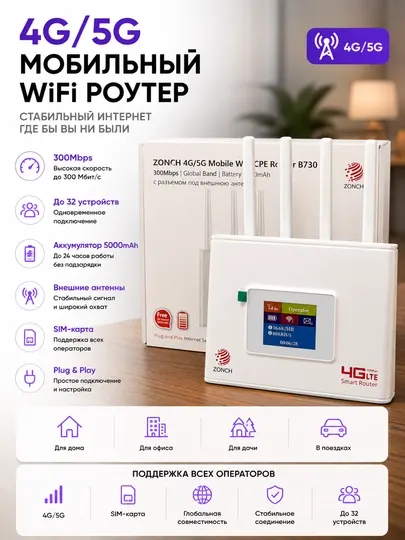 4G/5G Wi-Fi Роутер — Высокоскоростной интернет для дома и офиса
