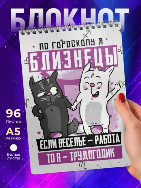 TheSuvenir Блокнот Близнецы. Знак Зодиака. Прикольный