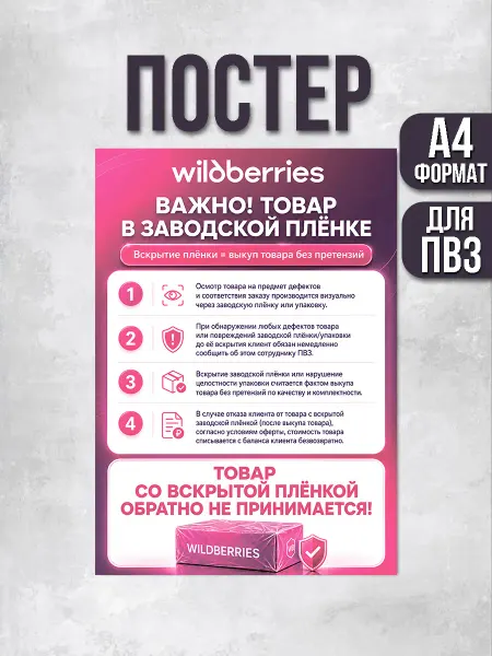 ПВЗшка Стиль Постер для ПВЗ Wildberries Товар в заводской плёнке