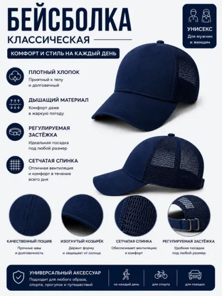 Кепка унисекс, мужская и женская бейсболка, хлопковая дышащая кепка, регулируемый размер
