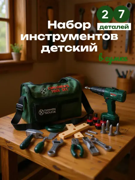 Vulpes Игрушечные инструменты детские, набор игровой в сумке
