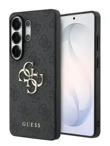 Чехол Guess на Samsung Galaxy S26 Ultra, PU Leather, из экокожи, с металлическим логотипом 4G Big metal logo, черный