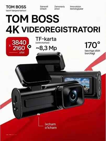 Видеорегистратор 4K Ultra HD, Wi-Fi, передняя и задняя камера, автомобильный Dashcam