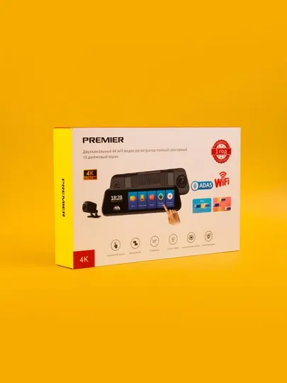Видеорегистратор 4K Premier, Wi-Fi UltraHD, полный сенсор, передняя и задняя камера