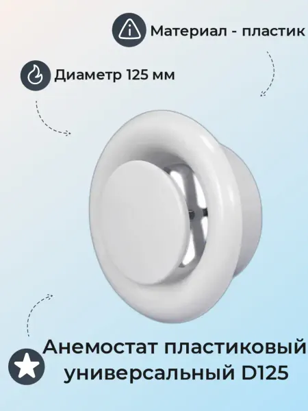 ВИЕНТО Диффузор пластиковый универсальный 125мм