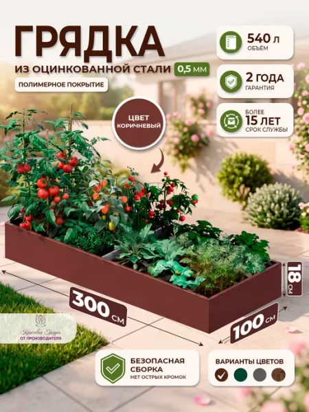 Красивая грядка Грядка оцинкованная 3 м