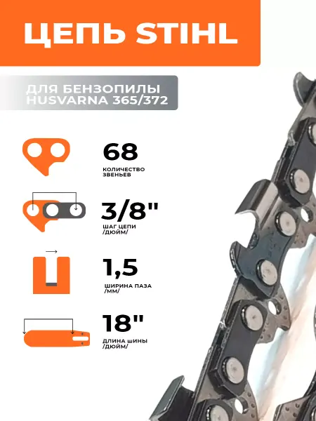 Stihl Цепь для бензопилы HUSQVARNA 365 - 68зв
