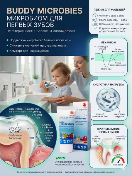 DAS EXPERTEN зубная паста веселые Микробчики 0+ 50мл