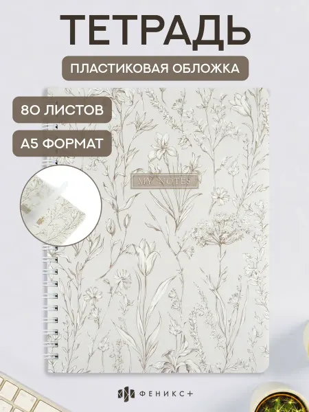 Феникс+ Тетрадь в клетку А5 80 листов на пружине
