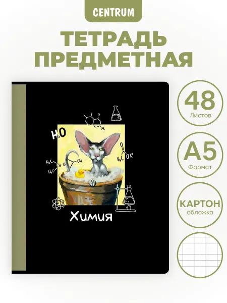 Centrum Тетрадь предметная Химия Серия Коты
