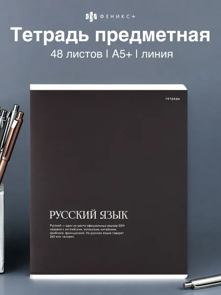 Феникс+ Тетрадь предметная в линию русский язык 48 л А5+