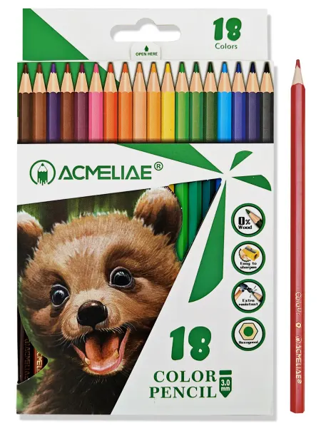 ACMELIAE Карандаши цветные пластиковые 18 цветов