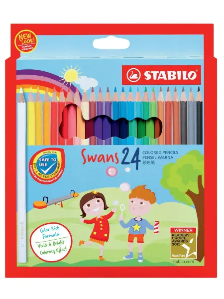 STABILO Карандаши цветные 24 цвета в выдвигающейся коробке-пенале