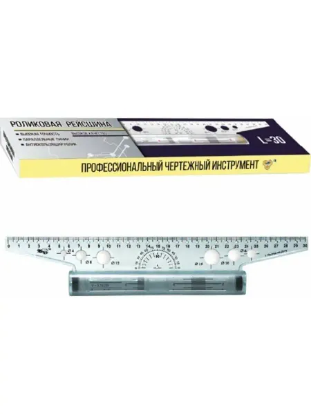 ПЧЕЛКА Линейка с роликом (рейсшина), 30см