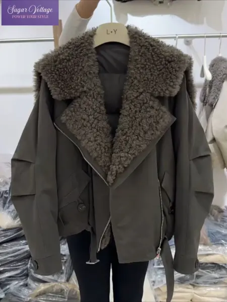 CHUJIE Женское тёплое шерстяное пальто