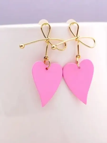 TakoNa Accessorize Бижутерия серьги сердечки с бантом